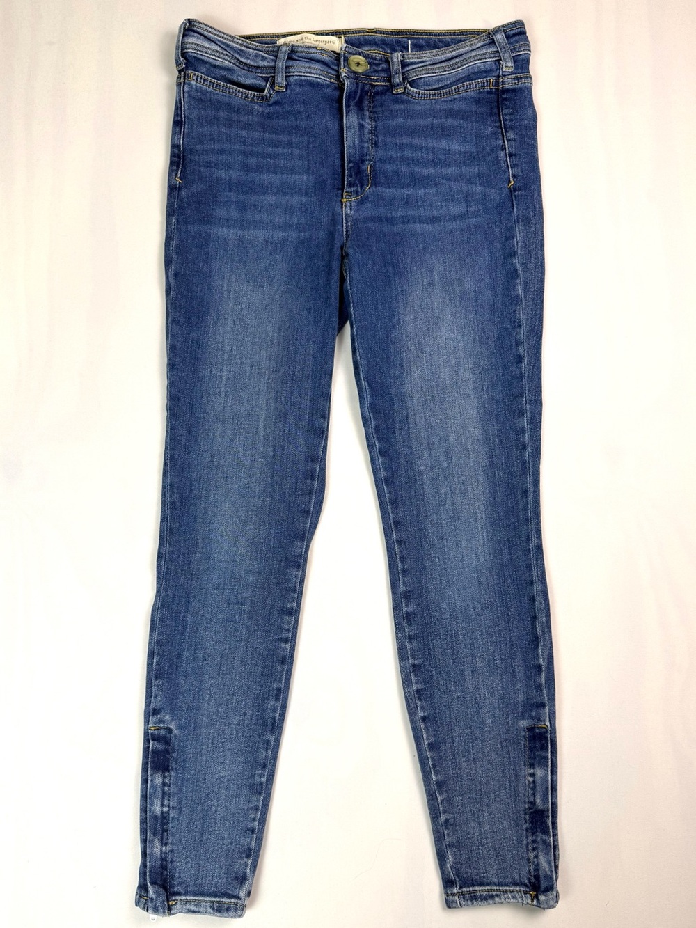Pilcro Anthropologie High Rise Ankle Zip Skinny Jeans Medium Wash Size 28